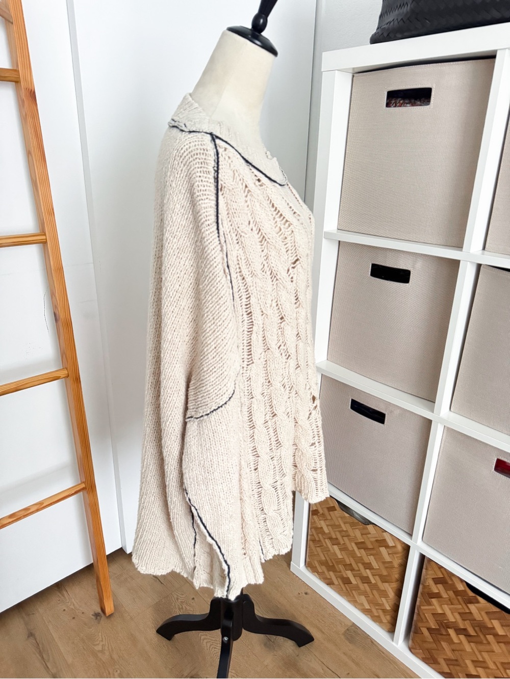 Free People We The Free Morgan Cable Pullover Sweater Cream - Picture 5 of 16